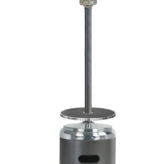 87" Tall Stainless Steel and Hammered Silver Outdoor Patio Heater
