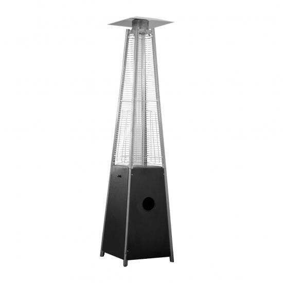 91" Tall Radiant Heat Glass Tube Patio Heater (Matte Black)