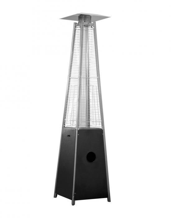 91" Tall Radiant Heat Glass Tube Patio Heater (Matte Black)