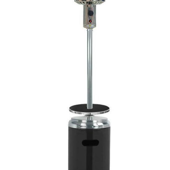 87" Tall Stainless Steel and Black Outdoor Patio Heater