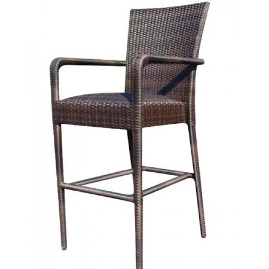 All-Weather Padded Seat Bar Stool With Arms