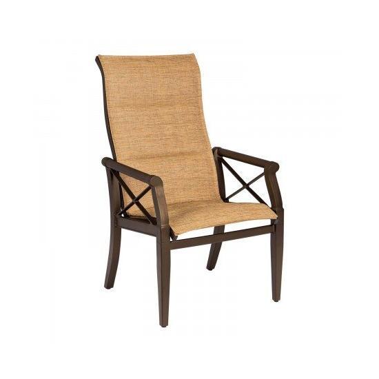 Andover Padded Sling High-Back Dining Arm Chair