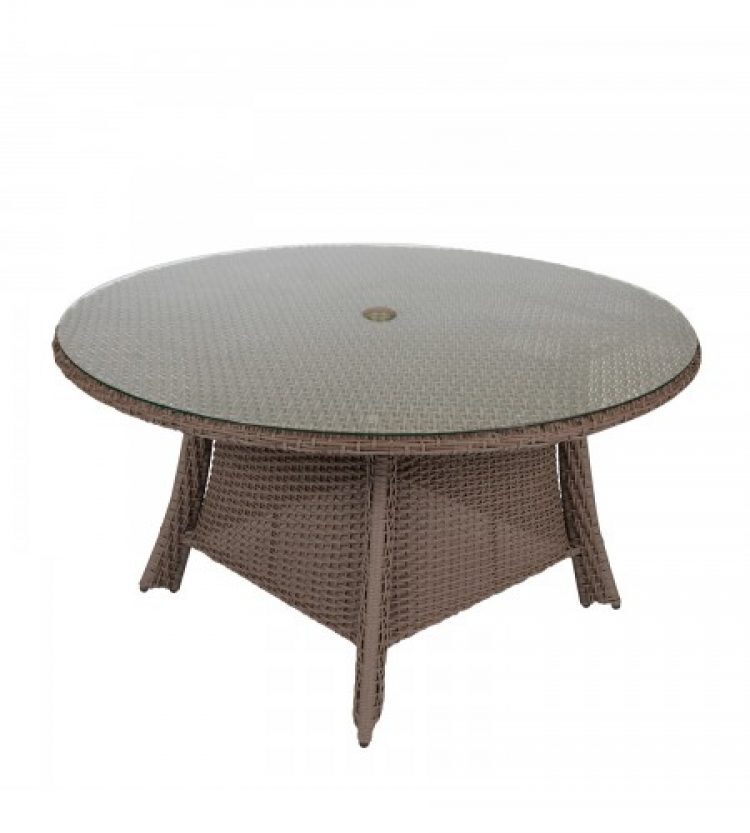augusta woven 54 round dining table with glass top