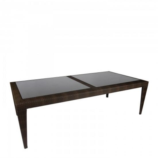 Bali Rectangular Dining Table With Inset Glass