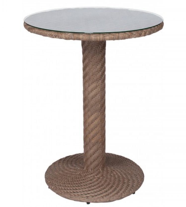 barlow bar height table bronzed teak