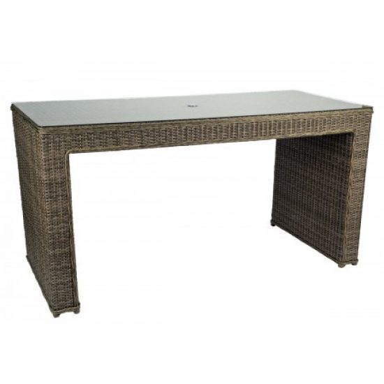 Bay Shore Rectangular Counter Table With Glass Top