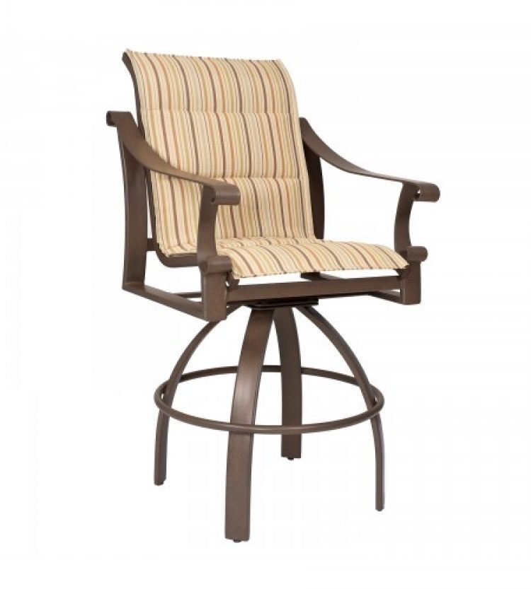 bungalow padded sling swivel counter stool