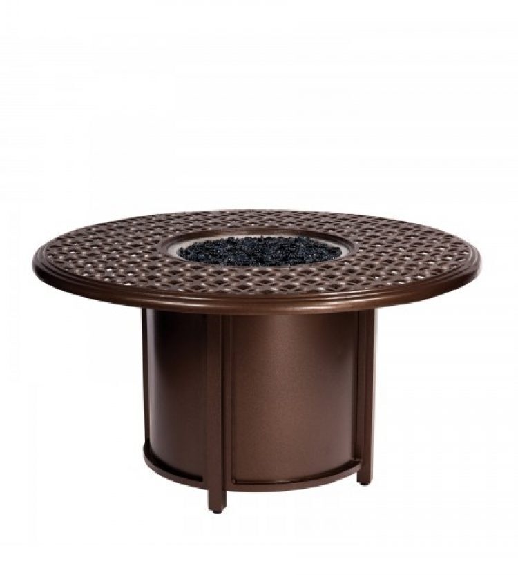 casa fire round chat height fire table and round burner