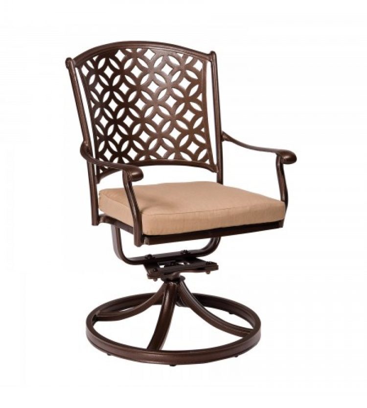 casa swivel rocking dining arm chair with optional seat cushions