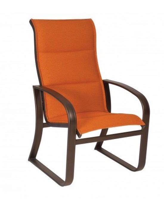 Cayman Isle Padded Sling High-Back Dining Arm Chair