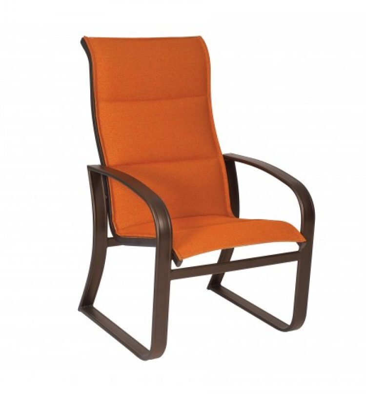 cayman isle padded sling high back dining arm chair