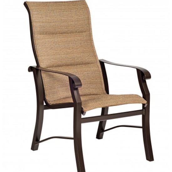 Cortland Padded Sling High-Back Dining Arm Chair