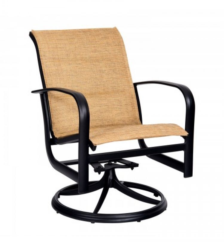 fremont padded sling swivel rocker dining arm chair