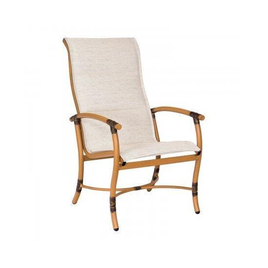 Glade Isle Padded Sling High Back Dining Arm Chair