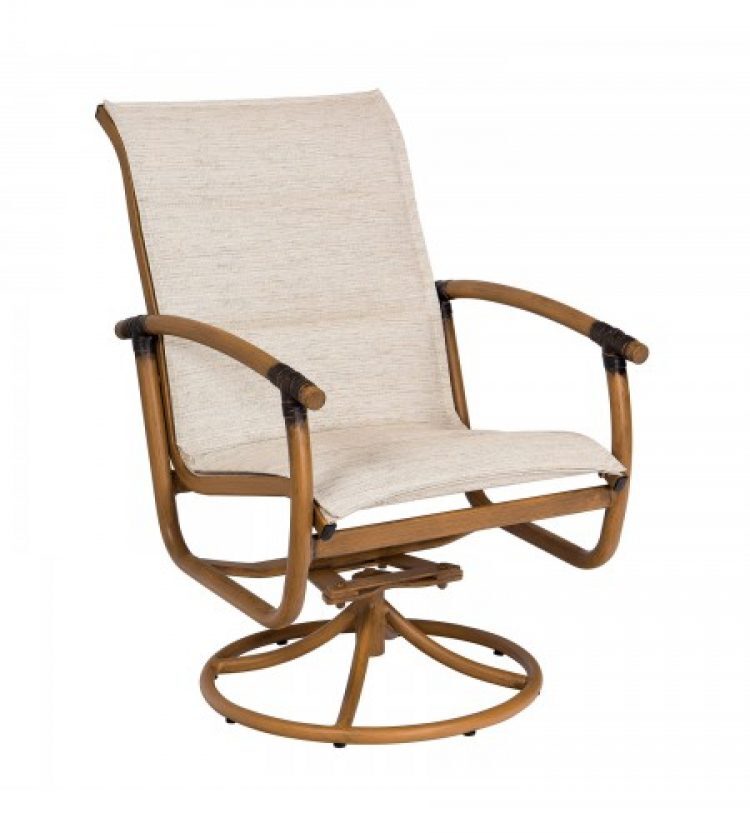 glade isle padded sling swivel rocker dining arm chair