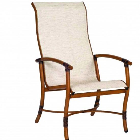 Glade Isle Sling High Back Dining Arm Chair