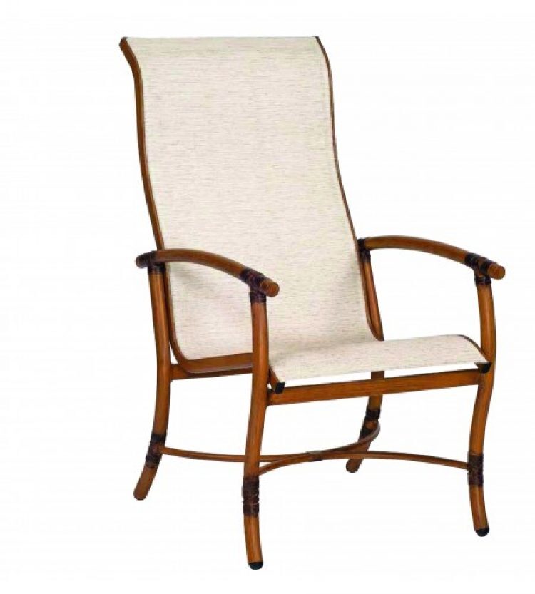 glade isle sling high back dining arm chair