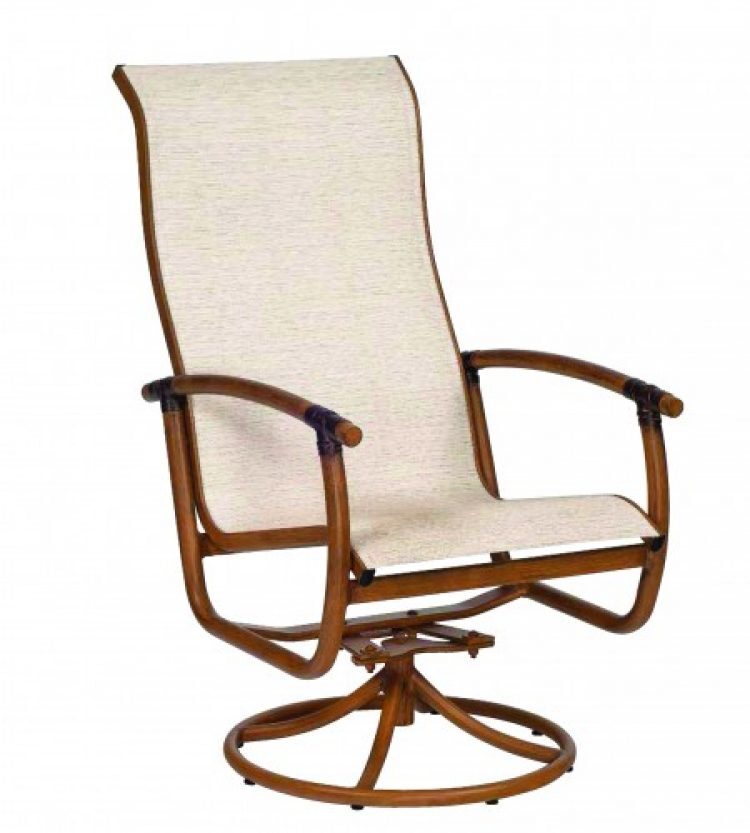 glade isle sling high back swivel rocker dining arm chair