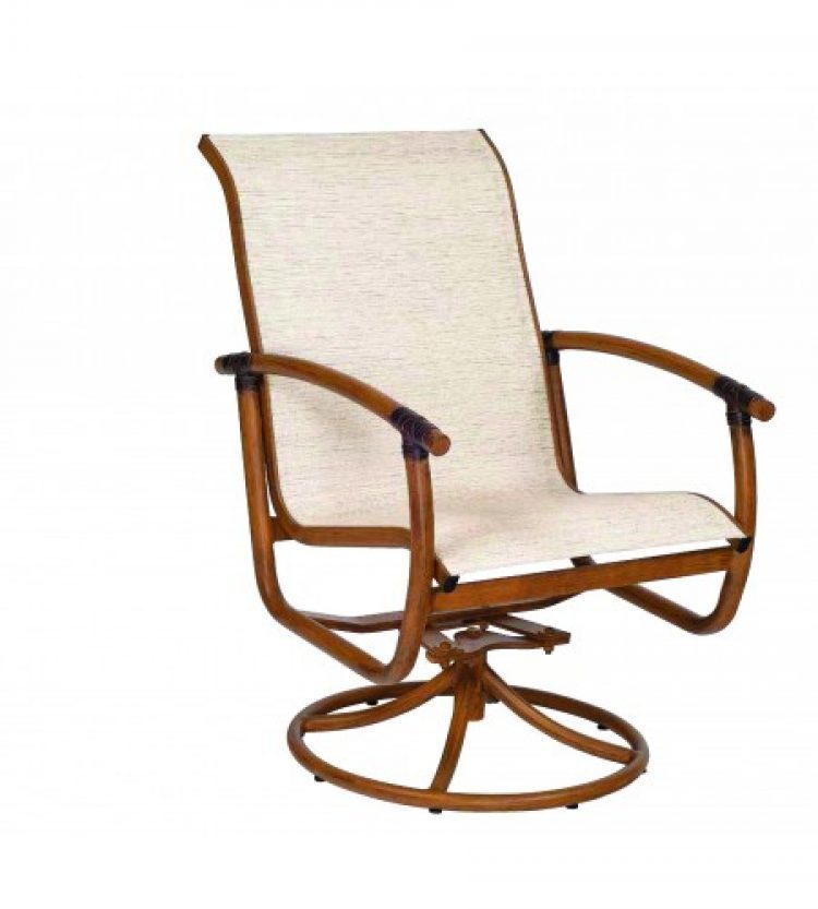 glade isle sling swivel rocker dining arm chair