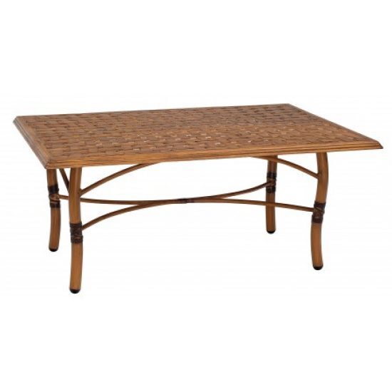 Glade Isle Tables Rectangular Coffee Table With Thatch Top