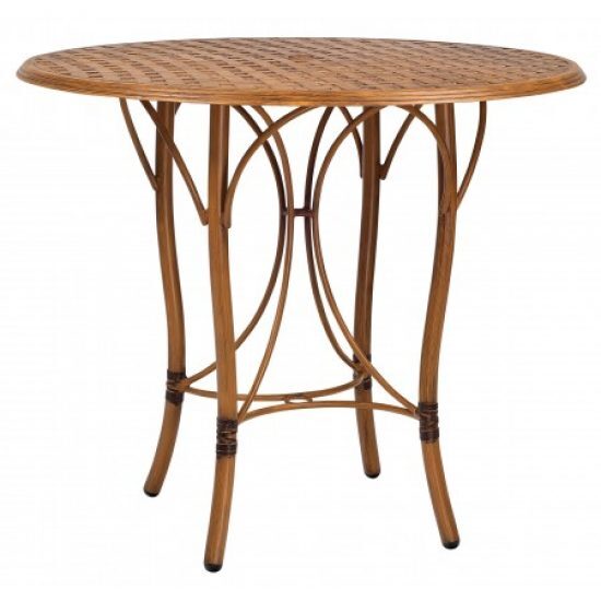 Glade Isle Tables Round Bar Height Table With Thatch Top