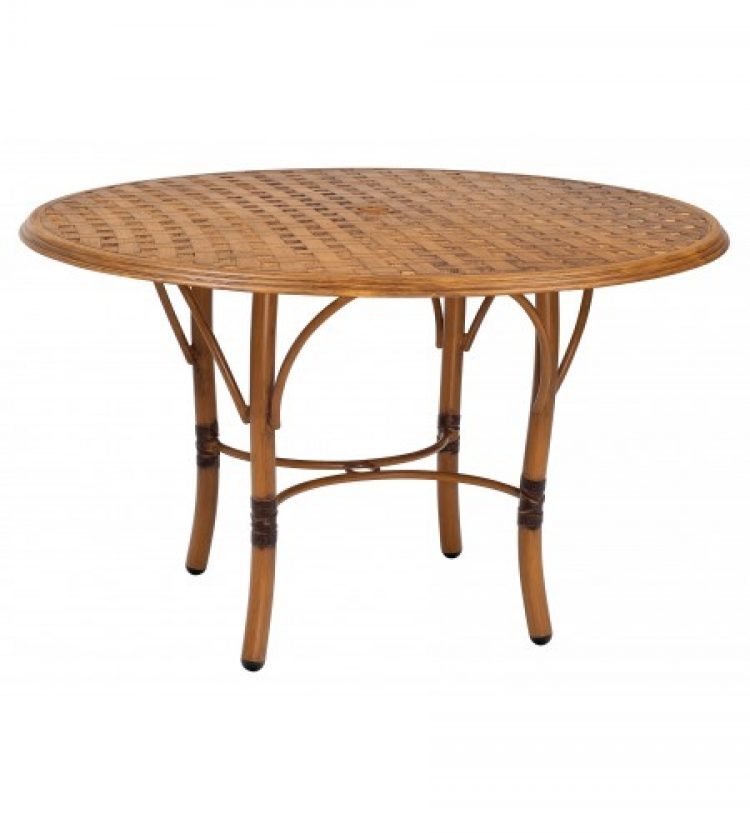 glade isle tables round dining table with thatch top