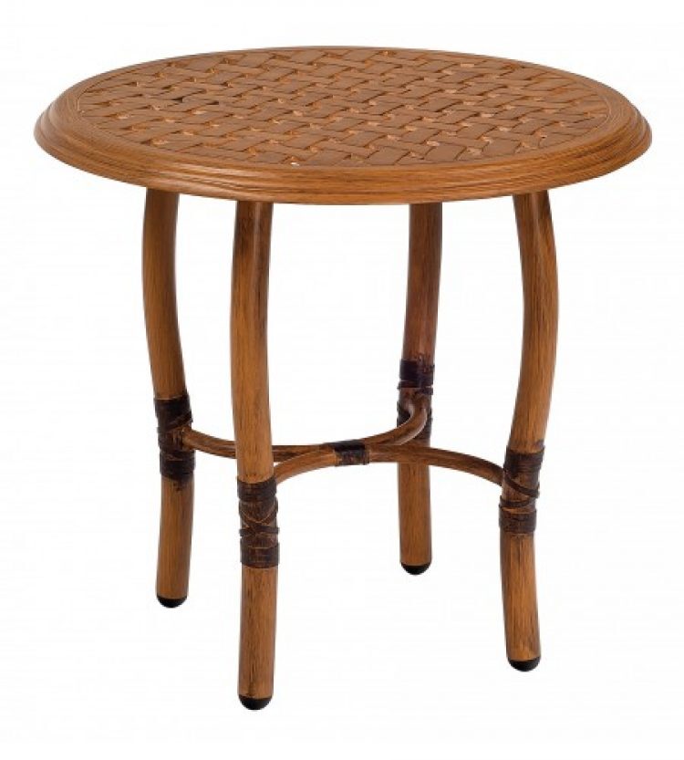 glade isle tables round end table with thatch top