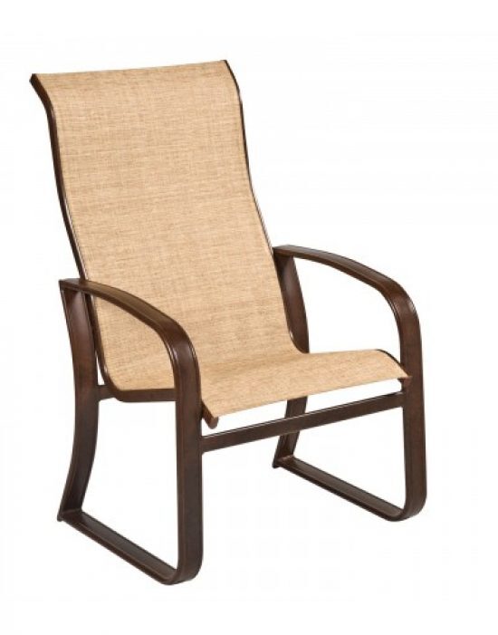 Cayman Isle Sling High-Back Dining Arm Chair