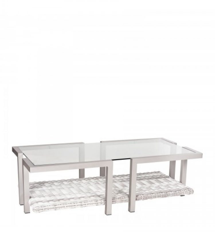 imprint coffee table with glass top