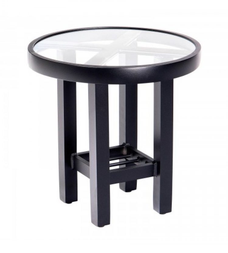 palm coast 18 round end table with clear glass