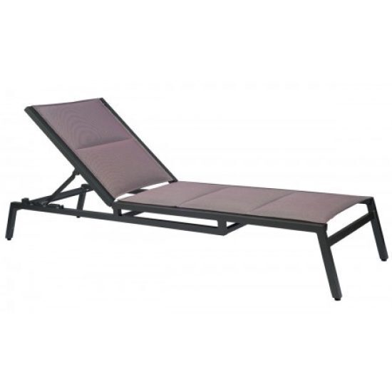 Palm Coast Padded Sling Adjustable Chaise Lounge - Stacking