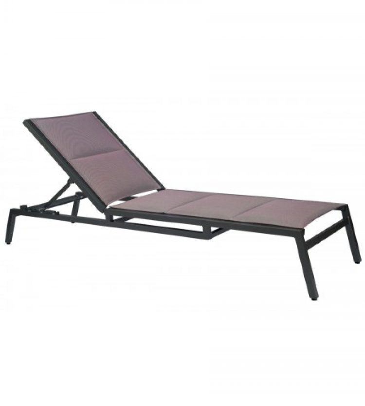 palm coast padded sling adjustable chaise lounge stacking
