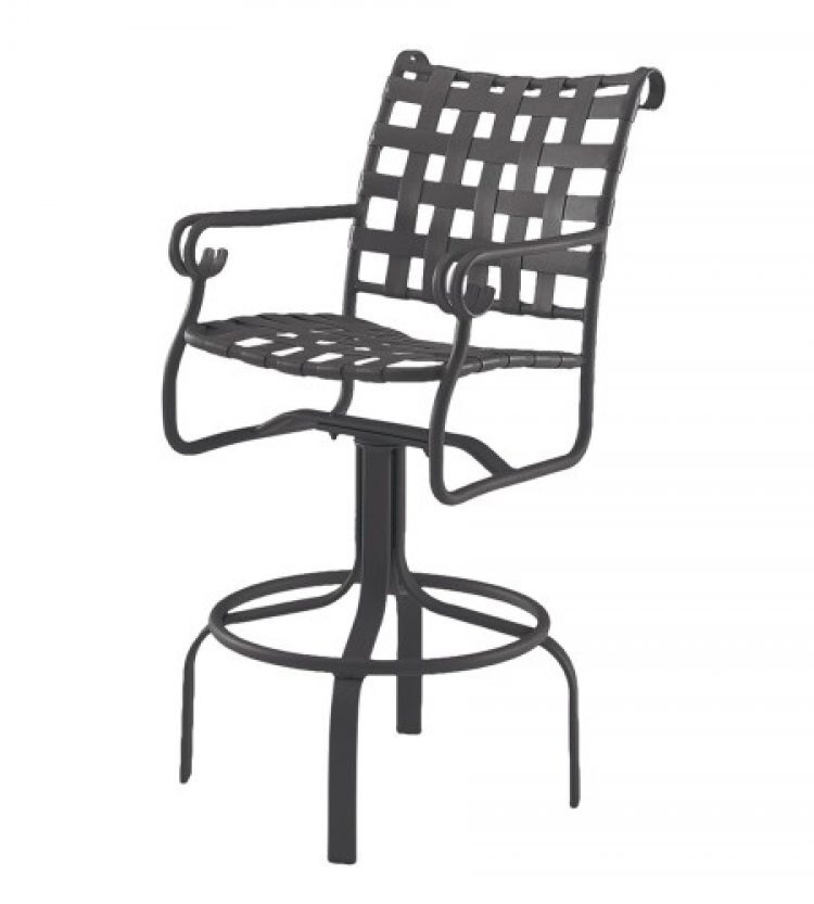 ramsgate strap swivel bar stool with arms
