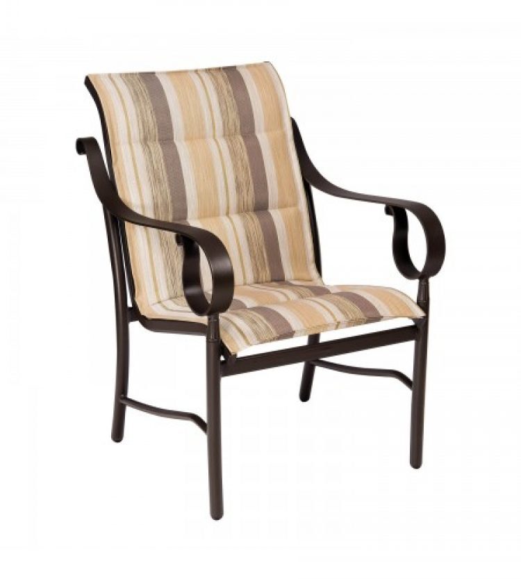 ridgecrest padded sling dining arm chair