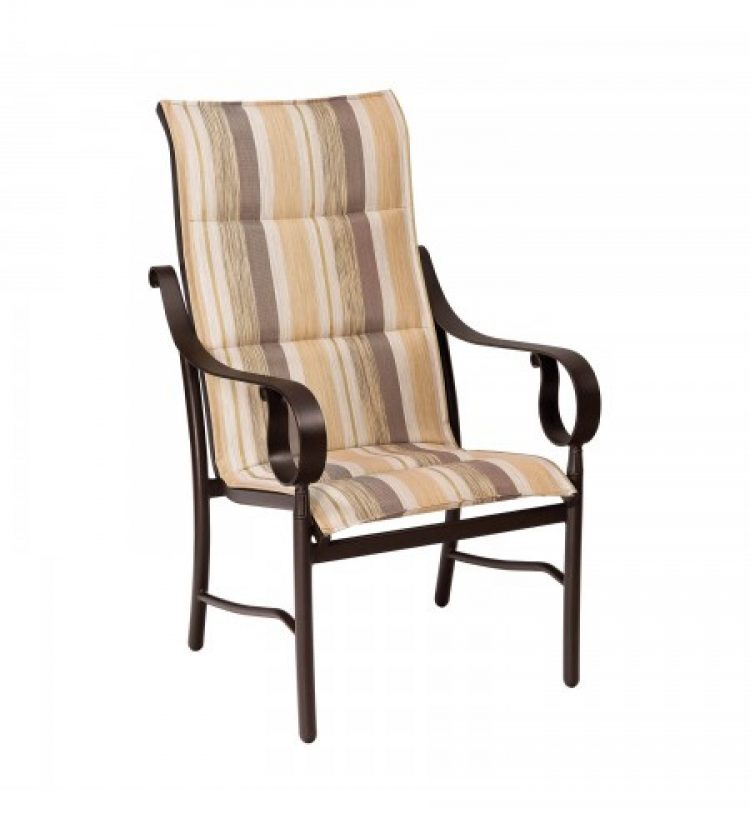 ridgecrest padded sling high back dining arm chair