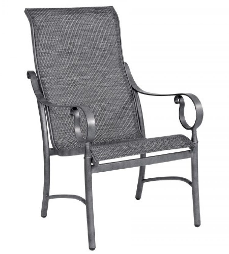 ridgecrest sling high back dining arm chair