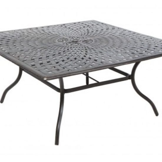 BAY LEAF 64" SQUARE DINING TABLE W/ UMB. HOLE