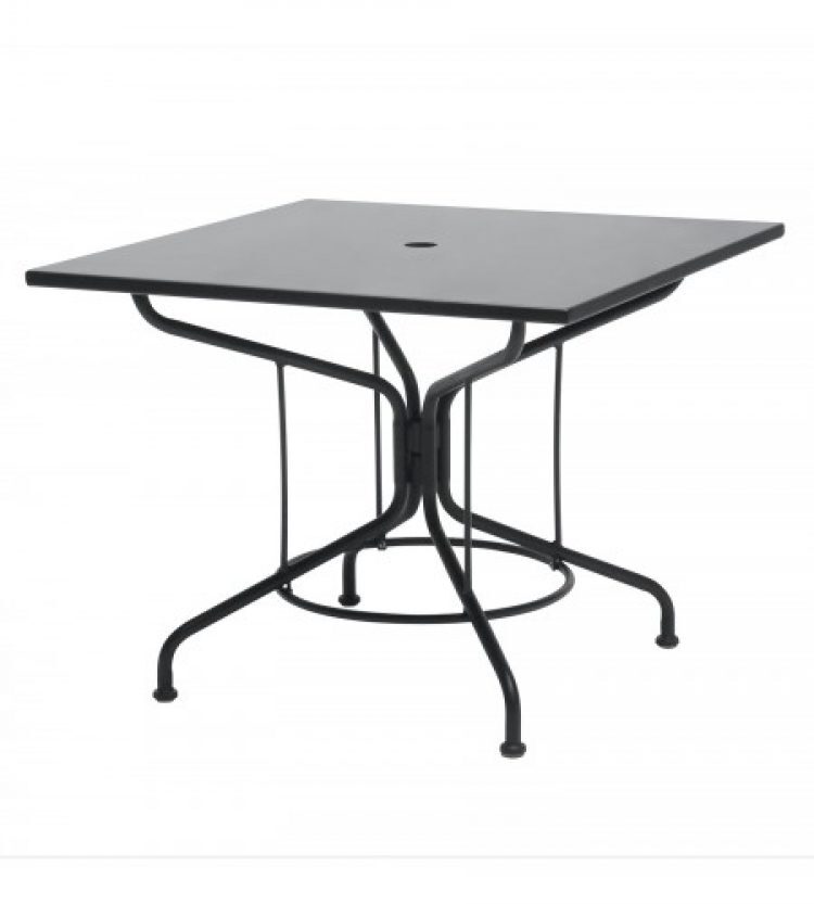 cafe series textured black 36 square solid top umbrella table