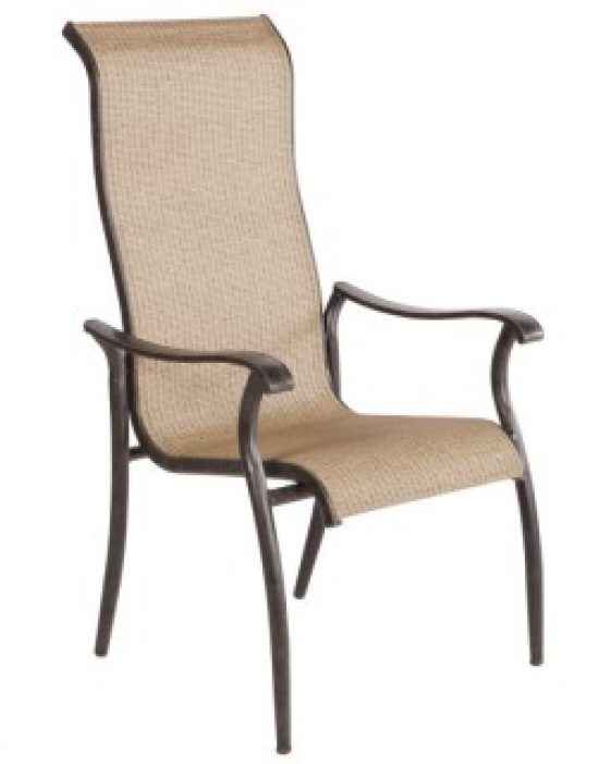 CHARTER STACKABLE SLING DINING ARM CHAIR - ANTIQUE FERN