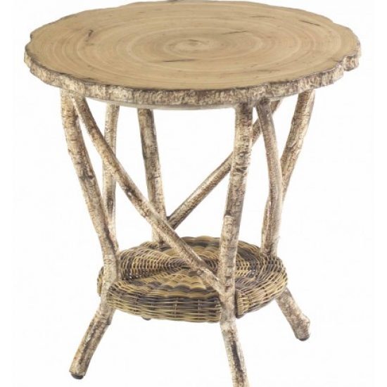 River Run End Table With Faux Birch Top