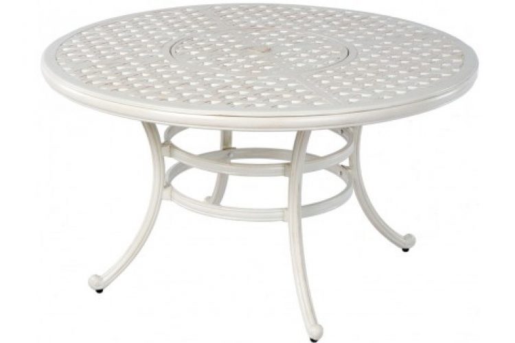 weave 52 round dining table with umbrella hole