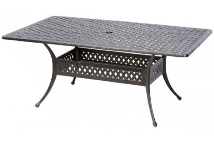 weave 72 rectangular dining table with umbrella hole