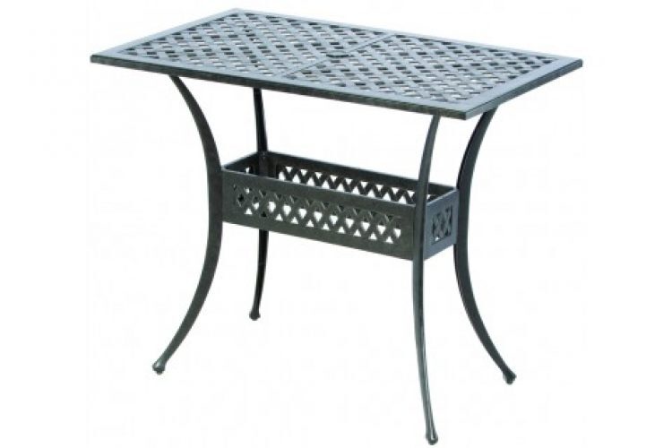 weave injection 48 rectangular gathering table with umbrella hole