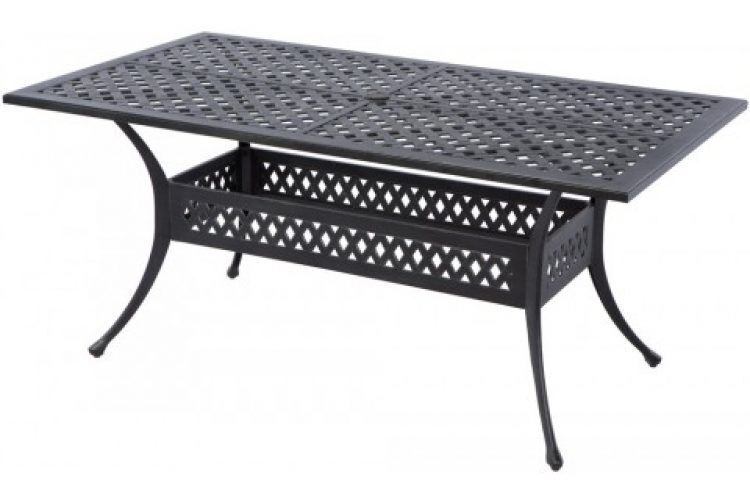 weave injection 66.5 rectangular dining table with umbrella hole